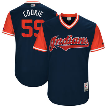 Mens Cleveland Indians Carlos Carrasco Cookie Majestic Navy 2017 Players Weekend Authentic Jersey