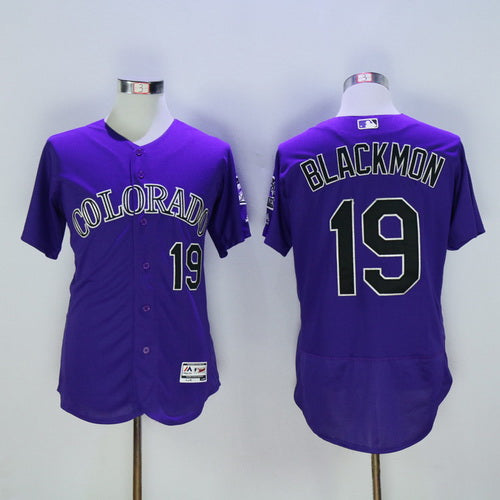 Mens Colorado Rockies 19 Charlie Blackmon Purple 2016 Flexbase Majestic Baseball Jersey