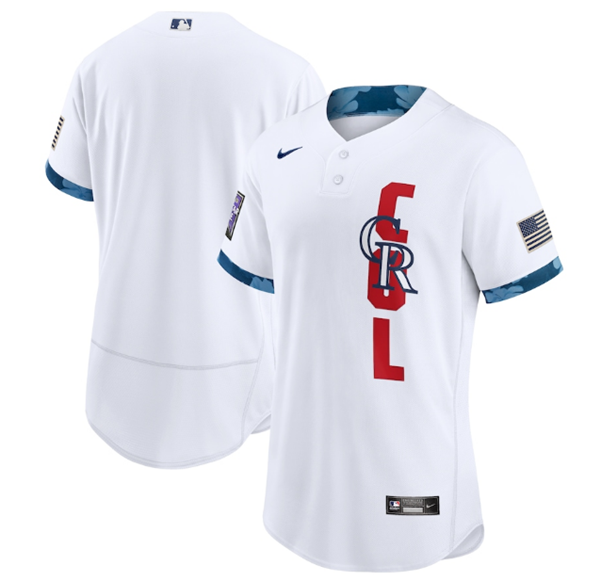 Mens Colorado Rockies Blank 2021 White All star Flex Base Stitched Mlb Jersey