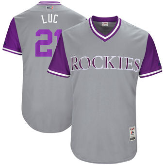 Mens Colorado Rockies Jonathan Lucroy Luc Majestic Gray 2017 Players Weekend Authentic Jersey