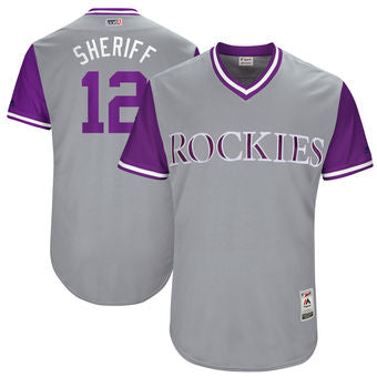 Mens Colorado Rockies Mark Reynolds Sheriff Majestic Gray 2017 Players Weekend Authentic Jersey