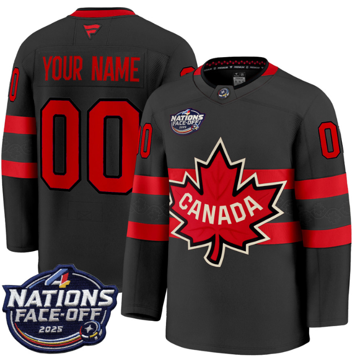 Men's Custom Canada Jersey 4 Nations Face-Off 2025 Premium All Stitched