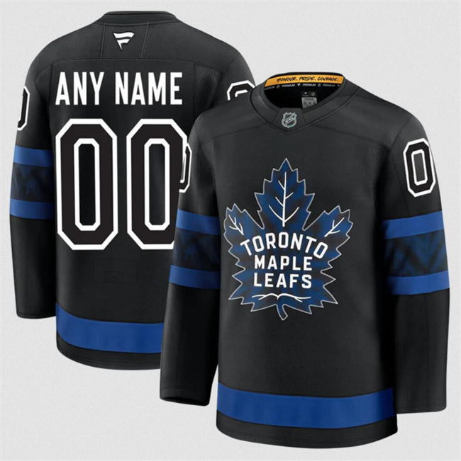 Men's Custom Toronto Maple Leafs Jersey Name, Number 2025 Alternate Black