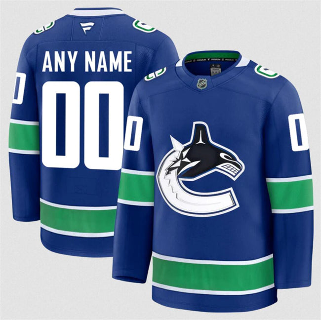 Men's Custom Vancouver Canucks Jersey Name, Number 2025 Home Blue (Copy)