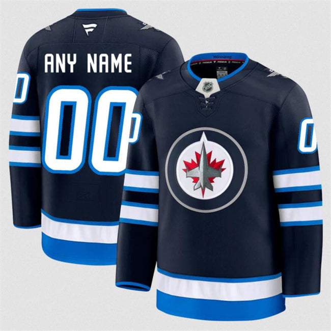 Men's Custom Winnipeg Jets Jersey Name, Number 2025 Home Navy