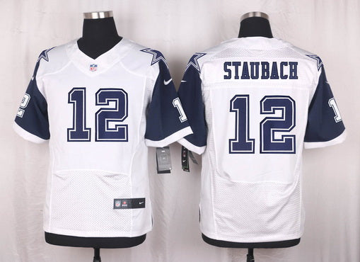 Mens Dallas Cowboys 12 Roger Staubach Nike White Color Rush 2015 Nfl Elite Jersey