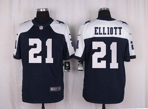 Mens Dallas Cowboys 21 Ezekiel Elliott Navy Blue Thanksgiving Alternate Nfl Nike Elite Jersey