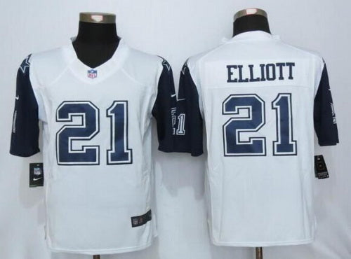 Mens Dallas Cowboys 21 Ezekiel Elliott Nike White Color Rush 2015 Nfl Limited Jersey