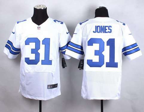 Mens Dallas Cowboys 31 Byron Jones Nike White Elite Jersey