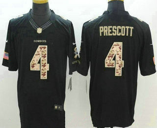 Mens Dallas Cowboys 4 Dak Prescott Black Salute To Service Stitched Nfl Nike Limited Jersey