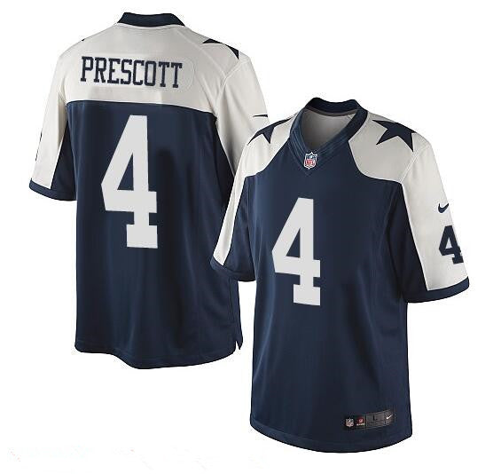 Mens Dallas Cowboys 4 Dak Prescott Navy Blue Thanksgiving Alternate Stitched Nfl Nike Game Jersey