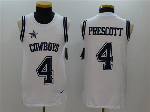 Mens Dallas Cowboys 4 Dak Prescott White Color Rush 2017 Vest Stitched Nfl Nike Tank Top Jersey