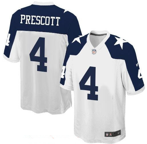 Mens Dallas Cowboys 4 Dak Prescott White Thanksgiving Alternate Stitched Nfl Nike Game Jersey