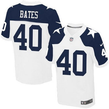 Mens Dallas Cowboys 40 Bill Bates White Thanksgiving Retired Player Nfl Nike Elite Jersey