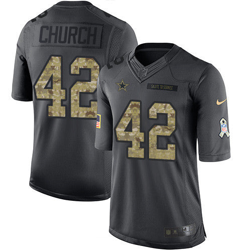 Mens Dallas Cowboys 42 Barry Church Black Anthracite 2016 Salute To Service Stitched Nfl Nike Limited Jersey