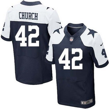 Mens Dallas Cowboys 42 Barry Church Navy Blue Thanksgiving Alternate Nfl Nike Elite Jersey