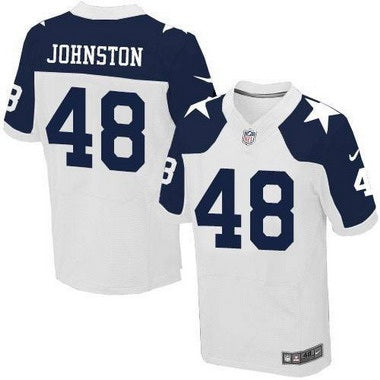 Mens Dallas Cowboys 48 Daryl Johnston White Thanksgiving Retired Player Nfl Nike Elite Jersey