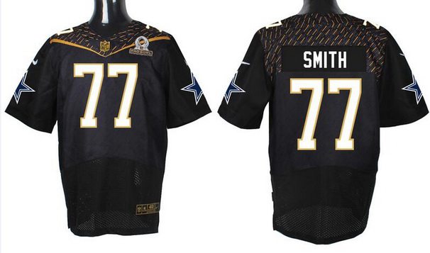 Mens Dallas Cowboys 77 Tyron Smith Black 2016 Pro Bowl Nike Elite Jersey