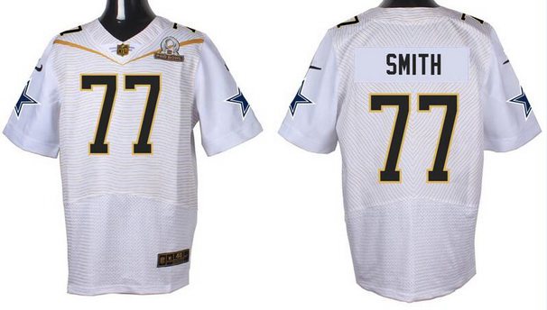 Mens Dallas Cowboys 77 Tyron Smith White 2016 Pro Bowl Nike Elite Jersey