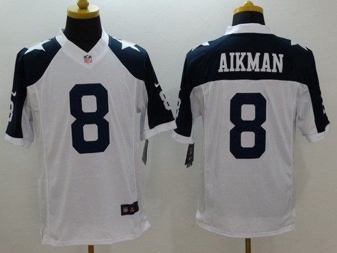 Mens Dallas Cowboys 8 Troy Aikman Navy Blue Thanksgiving Retired Player Nfl Nike Limited Jersey