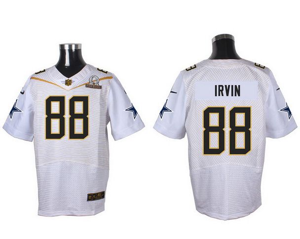 Mens Dallas Cowboys 88 Michael Irvin White 2016 Pro Bowl Nike Elite Jersey