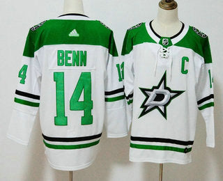 Mens Dallas Stars 14 Jamie Benn White C Patch 2017 2018 Hockey Stitched Nhl Jersey