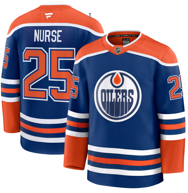 Men's Darnell Nurse Jersey #25 Edmonton Oilers 2025 Premium Home All Stitched