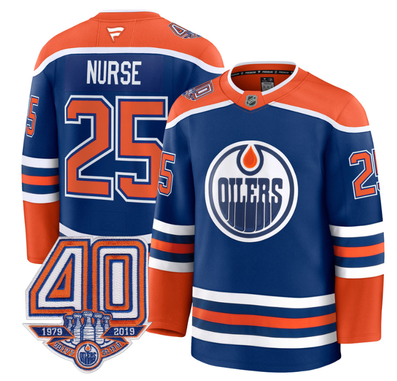 Men's Darnell Nurse Jersey #25 Edmonton Oilers 40th Anniversary Stitched Home