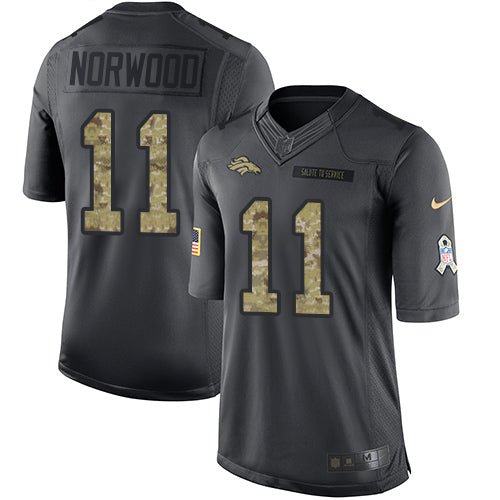 Mens Denver Broncos 11 Jordan Norwood Black Anthracite 2016 Salute To Service Stitched Nfl Nike Limited Jersey