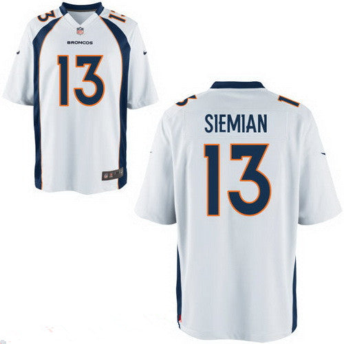 Mens Denver Broncos 13 Trevor Siemian White Road Stitched Nfl Nike Elite Jersey