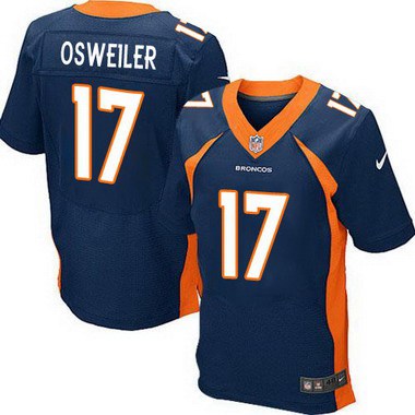 Mens Denver Broncos 17 Brock Osweiler Navy Blue Alternate Nfl Nike Elite Jersey