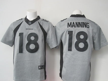 Mens Denver Broncos 18 Peyton Manning Nike Gray Gridiron 2015 Nfl Gray Limited Jersey