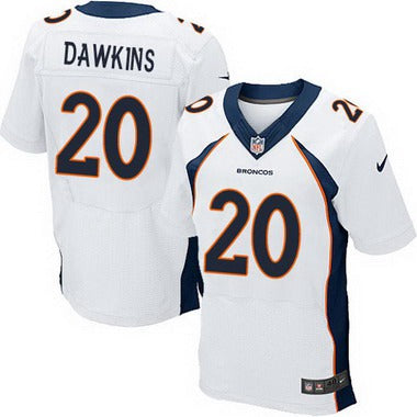 Mens Denver Broncos 20 Brian Dawkins White Retired Player Nfl Nike Elite Jersey
