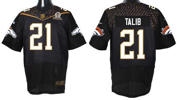 Mens Denver Broncos 21 Aqib Talib Black 2016 Pro Bowl Nike Elite Jersey