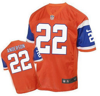 Mens Denver Broncos 22 C J Anderson Orange 1998 Retro Elite Jersey
