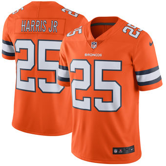 Mens Denver Broncos 25 Chris Harris Jr Nike Orange Color Rush Limited Jersey