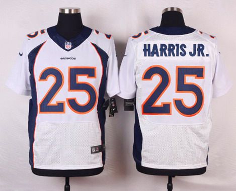 Mens Denver Broncos 25 Chris Harris Jr White Road Nfl Nike Elite Jersey