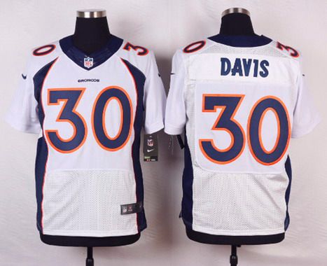 Mens Denver Broncos 30 Terrell Davis White Retired Player Nfl Nike Elite Jersey