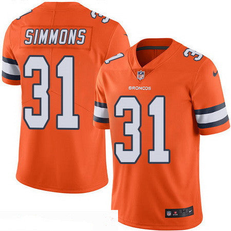 Mens Denver Broncos 31 Justin Simmons Orange 2016 Color Rush Stitched Nfl Nike Limited Jersey