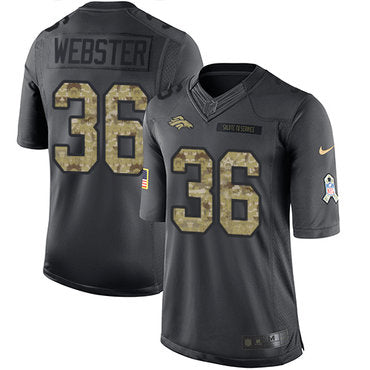 Mens Denver Broncos 36 Kayvon Webster Black Anthracite 2016 Salute To Service Stitched Nfl Nike Limited Jersey
