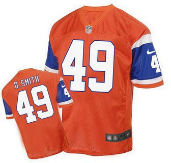 Mens Denver Broncos 49 Dennis Smith Retired Player Orange 1998 Retro Elite Jersey
