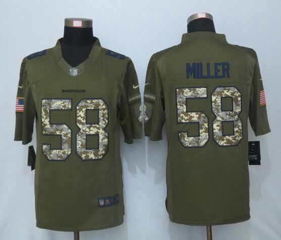 Mens Denver Broncos 58 Von Miller Green Salute To Service 2015 Nfl Nike Limited Jersey