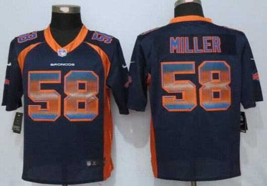 Mens Denver Broncos 58 Von Miller Navy Blue Strobe 2015 Nfl Nike Fashion Jersey