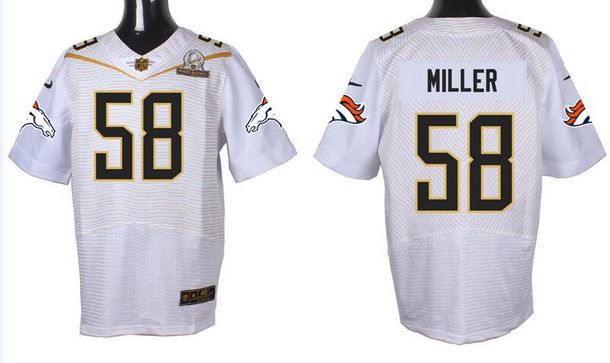 Mens Denver Broncos 58 Von Miller White 2016 Pro Bowl Nike Elite Jersey