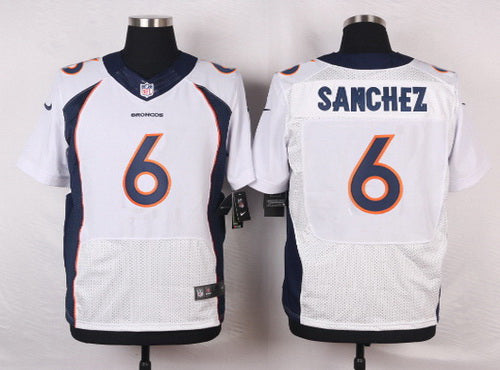 Mens Denver Broncos 6 Mark Sanchez White Road Nfl Nike Elite Jersey