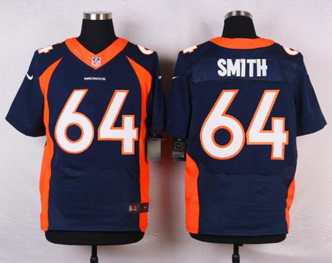 Mens Denver Broncos 64 Shelley Smith Navy Blue Alternate Nfl Nike Elite Jersey
