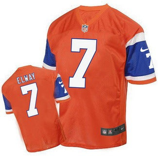 Mens Denver Broncos 7 John Elway Orange 1998 Retro Elite Jersey