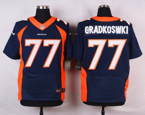 Mens Denver Broncos 77 Gino Gradkowski Navy Blue Alternate Nfl Nike Elite Jersey