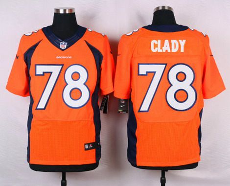 Mens Denver Broncos 78 Ryan Clady Orange Team Color Nfl Nike Elite Jersey