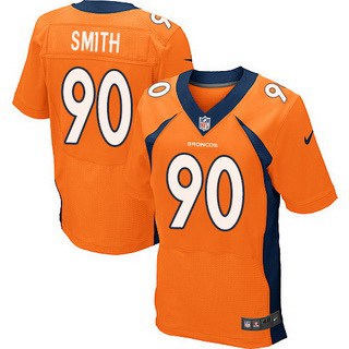 Mens Denver Broncos 90 Antonio Smith Orange Team Color Nfl Nike Elite Jersey